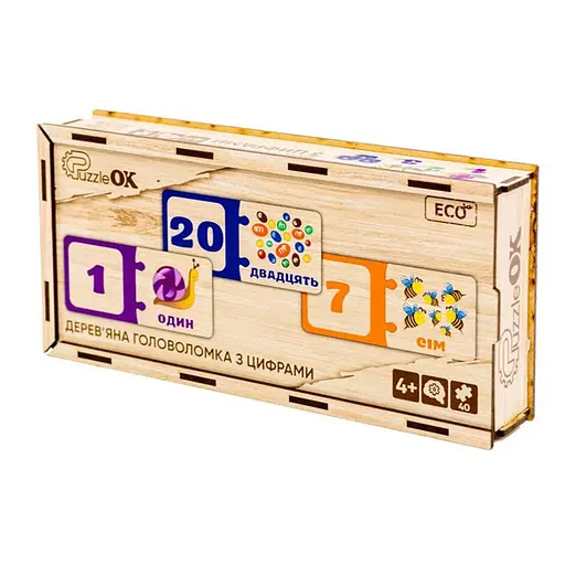 Деревянная головоломка-пазл с цифрами PuzzleOK Puz-53322 - фото 2