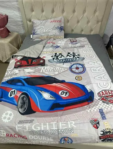 Комплект постельного белья с летним одеялом Laura Grand 100% котон - полуторный набор с наволочкой машина - фото 1