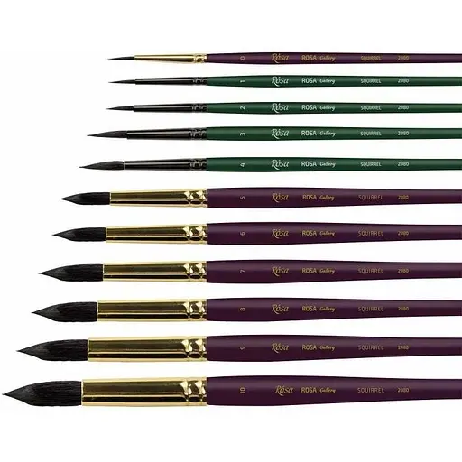 Кисть белка круглая 2080 №0 короткая ручка Rosa Gallery