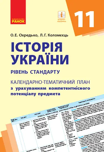 Історія України 11 клас. Календарно-тематичний план. Рівень стандарту