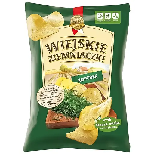 Чипси картопляні Wiejskie Ziemniaczki зі смаком кропу 130 г