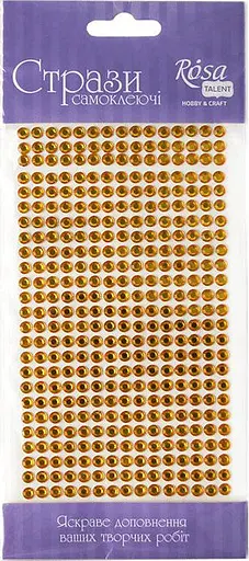Стрази самоклеючі Золоті 5мм 375шт Rosa Talent - фото 1