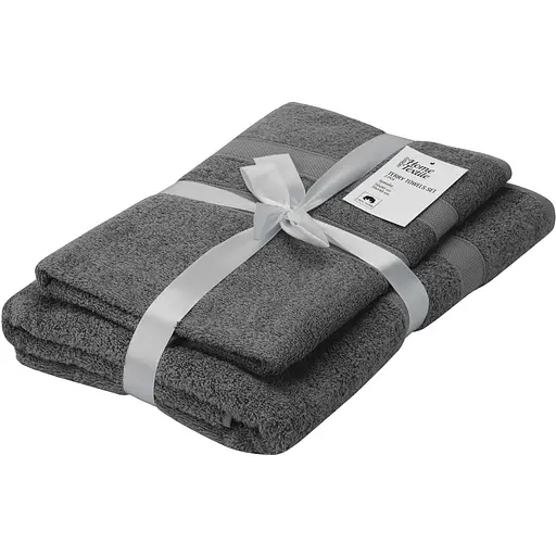 Набір рушників махрових Ardesto Splendid 50х90 см 70х140 см 2 шт. 100% бавовна темно-сірий (ART2359DG)  - фото 1