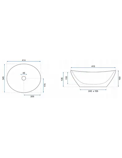 Умивальник Rea Sofia silver/white накладний REA-U0420, Хром - фото 5