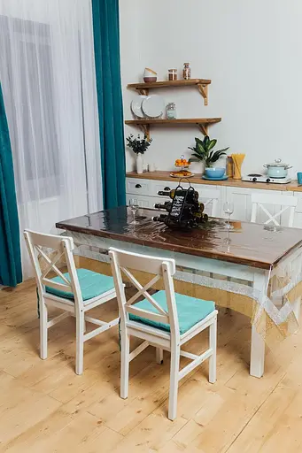 Скатертина силіконова зі срібно-золотою стразовою стрічкою 350х160 см - фото 4