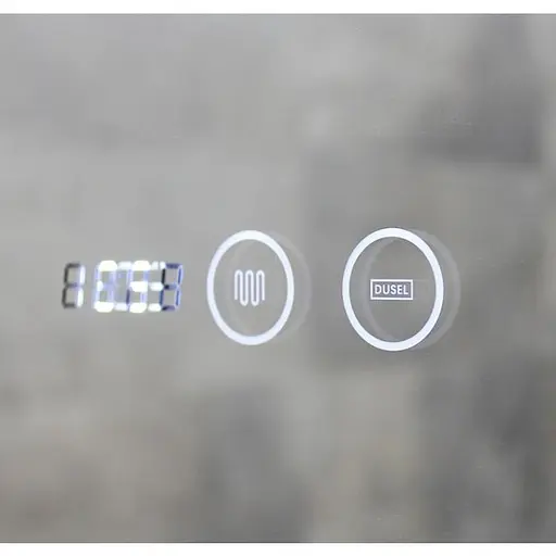 Дзеркало Dusel Led DE-M0065D Black 65x80 см сенсорне включення + підігрів+ годинник/темп, Чорний - фото 2
