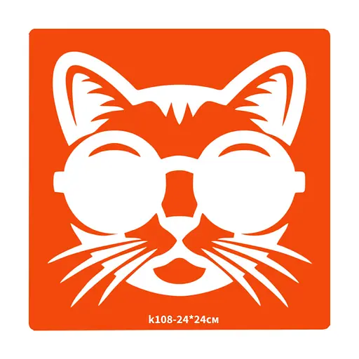 Трафарет для био-тату Котик Fresh Tattoo k108-24*24см, размер 24х24см - фото 1