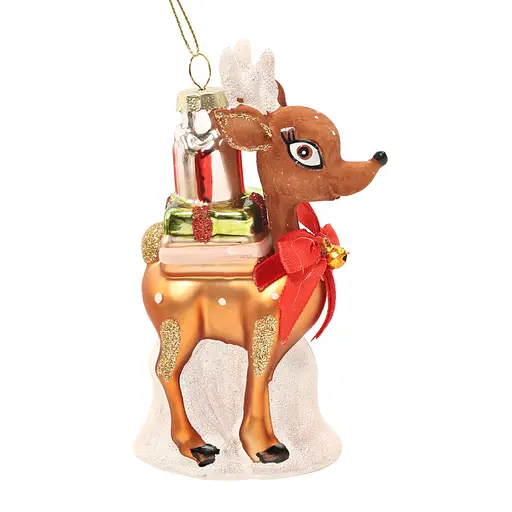 Елочное украшение "Олененок с подарками" 8*4*12,2 см, YQ1408406