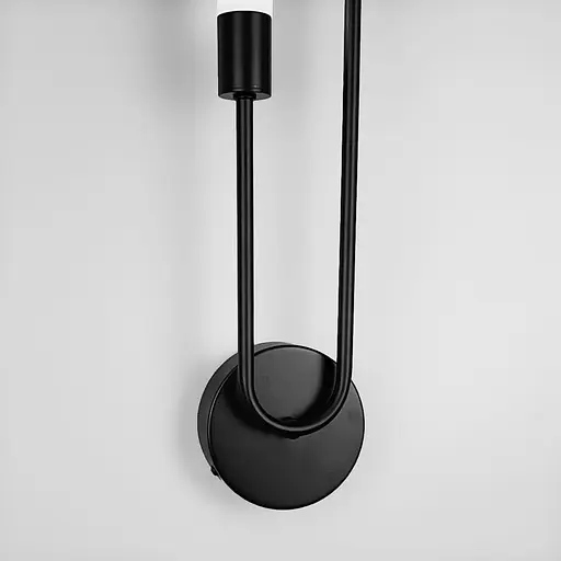 Стіновий видовжений світильник у чорному корпусі з білими плафонами 55х12 см Арт. WB56/2 BK Line F - фото 3