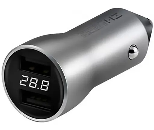 Автомобільний зарядний пристрій Zmi Car Charger with Display 18W сірий - фото 2