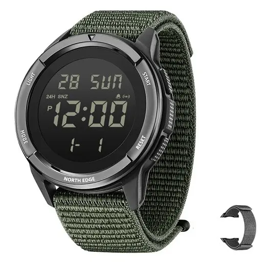Часы мужские водостойкие тактические North Edge Terrax Green (2 ремешка)