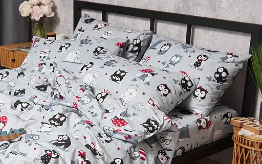 Набір наволочок Moon&Star Бязь Gold Люкс Owls Gray 70х70 см 2 шт - фото 2