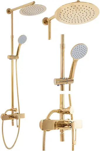 Душовя система Rea Aldi з виливом gold REA-P8802, Золотий - фото 8