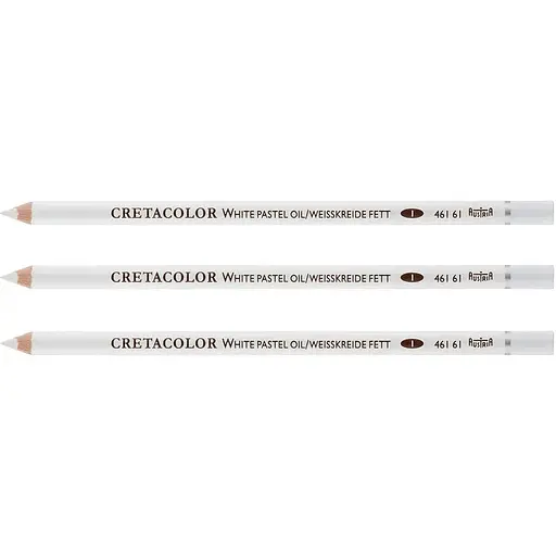 Набір олівців для рисунку Cretacolor Білий олійний м’який 3 шт. 