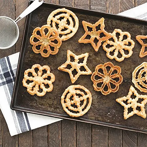 Формочки для хвороста (вафельного печенья) 4 шт. в наборе, A-plus Золотистый 81478 - фото 7