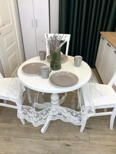 Силиконовая скатерть с белым кружевом Блюмарин 10 см 390х170 см - фото 10