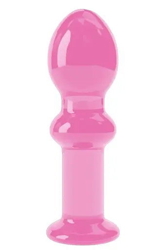 Анальна пробка Love Toy Glass Romance 4.5" 11.5 см (рожевий)