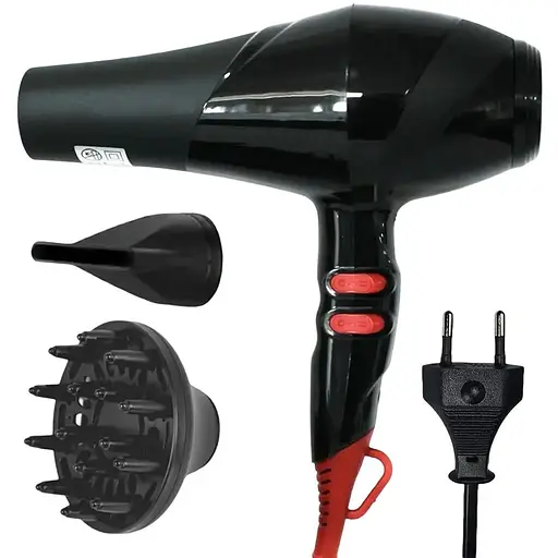 Фен стайлер Crownberg CB-2302 для укладки волос 3000Вт Диффузор Концентратор Черный - фото 1