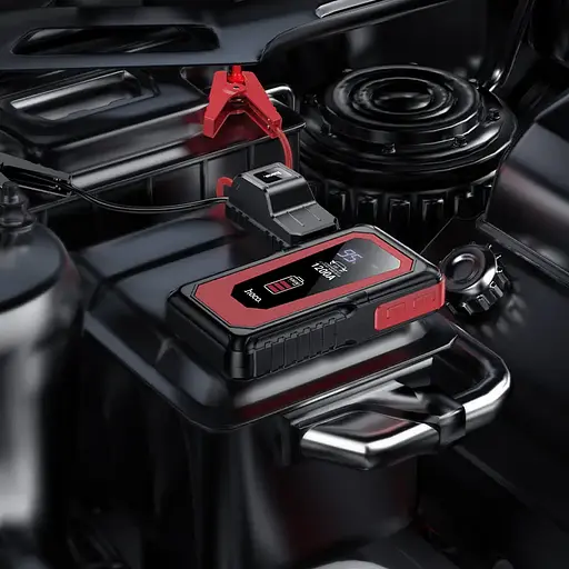 Пускозарядное устройство Hoco QS3 10000mAh (повербанк и фонарик) Черный - фото 7