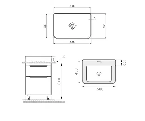 Тумба підлогова Sanwerk Грета 60 Білий з Топ панеллю та умивальником Rapid 50x35 (MV0000904) Білий - фото 2