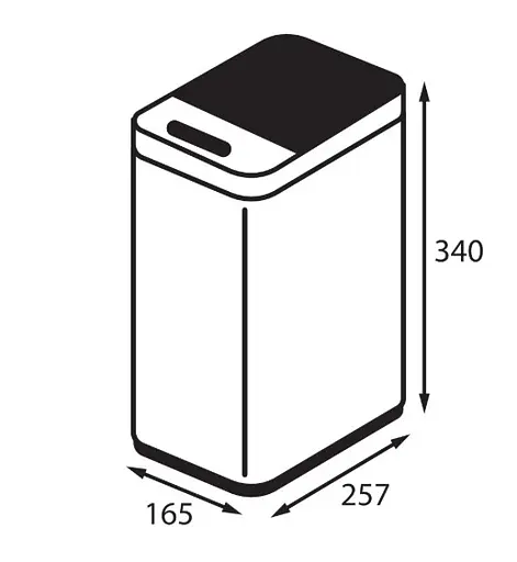 Відро для сміття сенсорне прямокутне Koer TC-020408-08 8 л білий (KR5589)  - фото 3