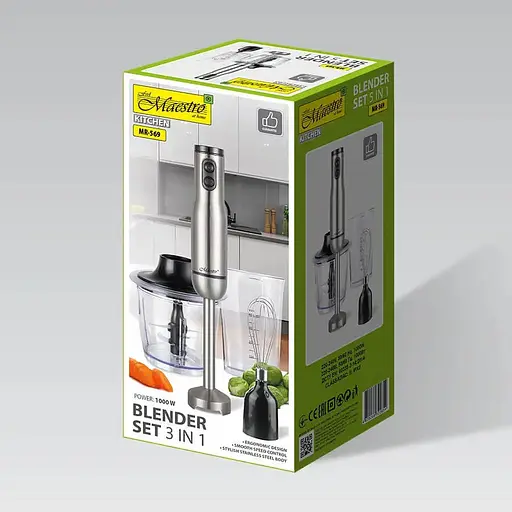 Заглибний блендер Maestro MR-569, 1000Вт Чорний/Сірий - фото 4