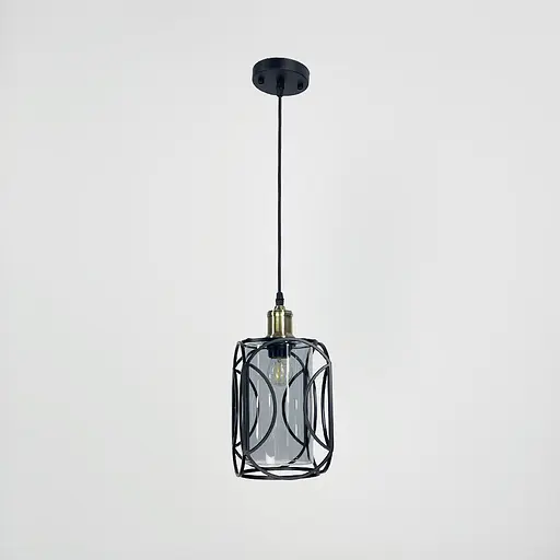 Стильний чорний підвіс із графітовим плафоном з серії Лофт | Арт. 12055/1 BK+GR | Line F - фото 5