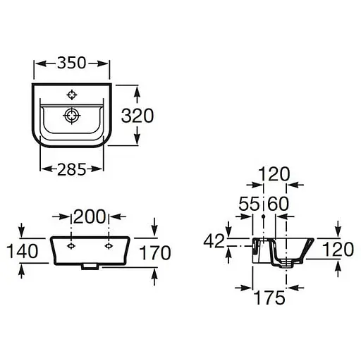 Умивальник Roca Gap A327479000, Білий - фото 2