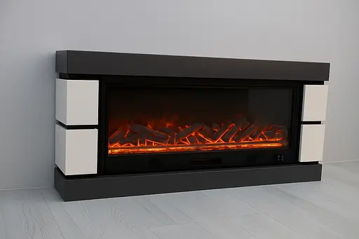 Електричний камін Logos Long 158 1500Вт Bluetooth звук потріскування дров Gray with white (10080145) - фото 2