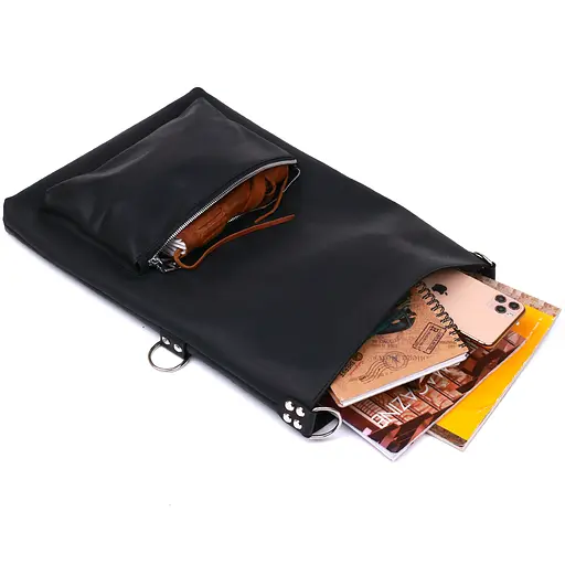 Кожаная женская сумка Shvigel 32х42х4 см sum0020178 - фото 5