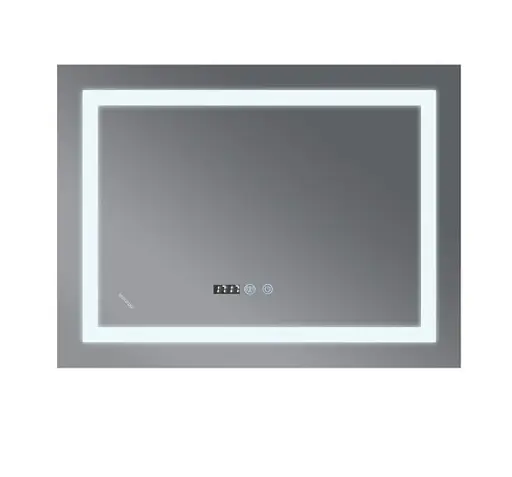 Дзеркало Mixxus WARM MR02-70x50-CASE з LED Touch, Anti-fog, димером, регулюванням яскравості, годинником (MI6669) - фото 2