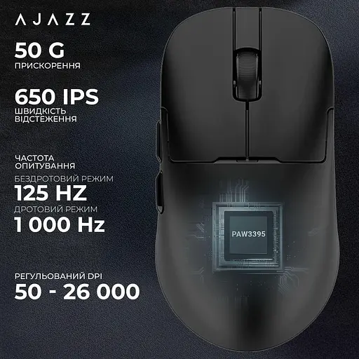 Миша Ajazz AJ159PRO Black 8K Charging Dock (AJ159-PRO-B) - фото 10