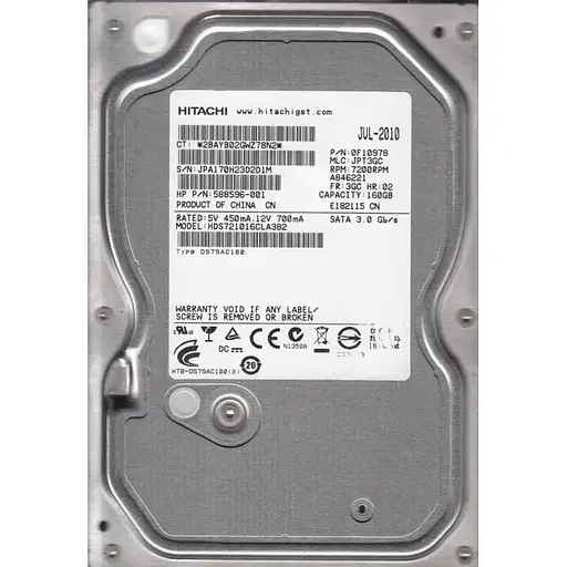 Жесткий диск 3.5 Hitachi 160Gb HDS721016CLA382 Б/У - фото 1