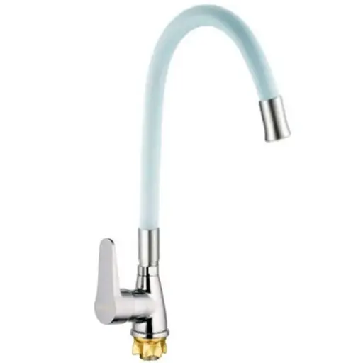 Змішувач для кухні Mixxus SOP4-146 з білим силіконовим виливом MI6491 Хром - фото 1