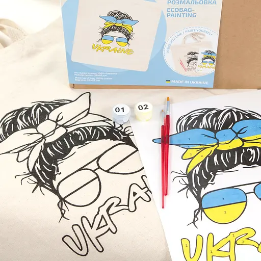 Набір екосумка-розмальовка „Ukraine“ бавовна 220 г/м2 38х42см ROSA Talent [CD] - фото 6