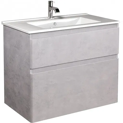 Тумба Мойдодир Палермо 80-U з умивальником SU-80 бетон світлий Сірий - фото 1