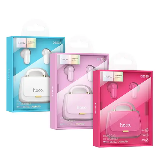 Бездротові навушники HOCO DES35 Dawn handbag BT headset White - фото 7