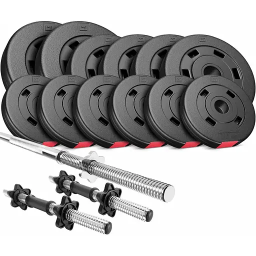 Набір Hop-Sport Premium 38кг з лавою HS-1095, штангою та гантелями - фото 3