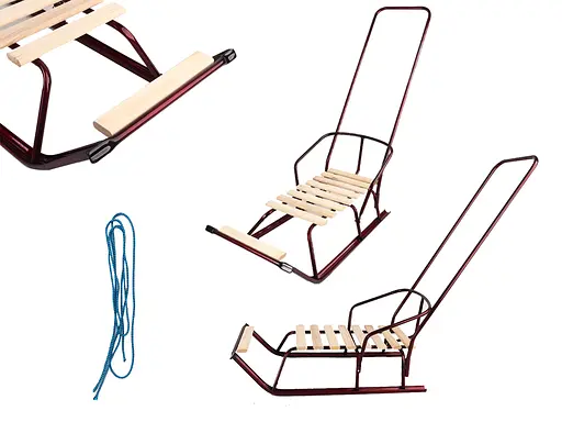 Санки детские с откидной спинкой и подставкой для ног, АРТ. 2.1 БОРДО