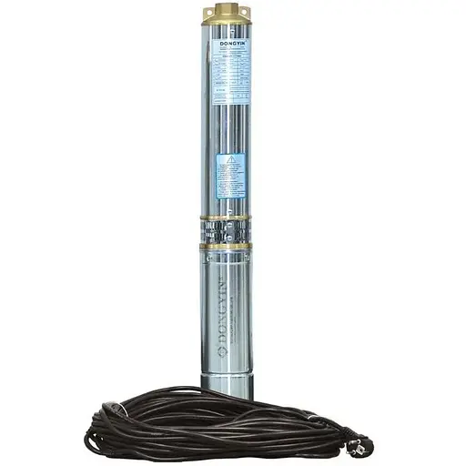 Насос центробежный скважинный DONGYIN 0.55кВт H 58(44)м Q 100(60)л/мин Ø102мм (кабель 35м) 777472 - фото 1
