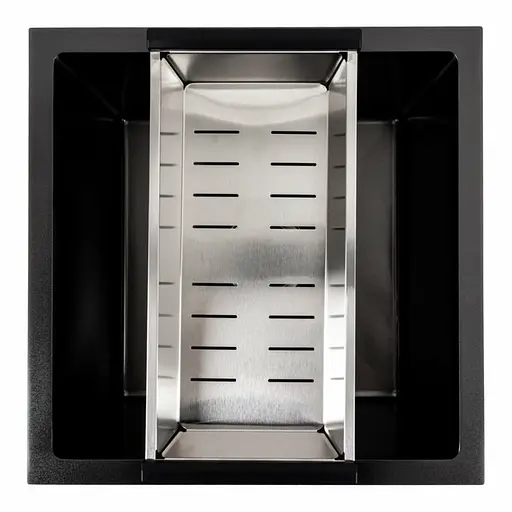 Кухонная мойка PVD черная СМ 44x44 Platinum Handmade (монтаж под столешницу), Черный - фото 3