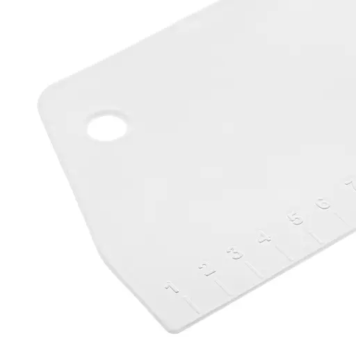 Шпатель трапецієподібний різак для тіста, скребок дільник тіста кулінарний з лінійкою на 14 см, Kitchette Білий 85944 - фото 6