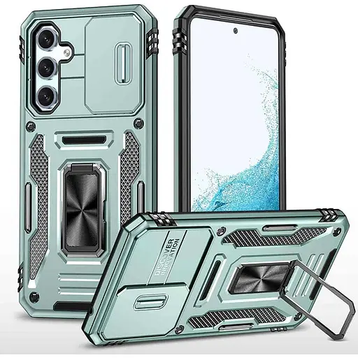 Чохол Epik ударостійкий Camshield Army Ring для Samsung Galaxy A35/A55 Зелений/Light Green - фото 1
