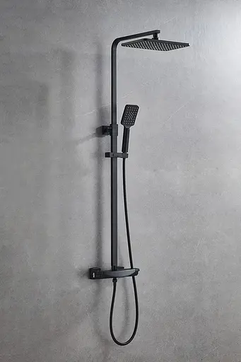 Душова система зовнішнього монтажу з термостатом Nett STB-32, Чорний - фото 4