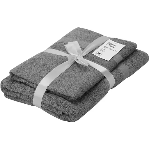 Набір рушників махрових Ardesto Splendid 50х90 см 70х140 см 2 шт. 100% бавовна сірий (ART2359GR)  - фото 1