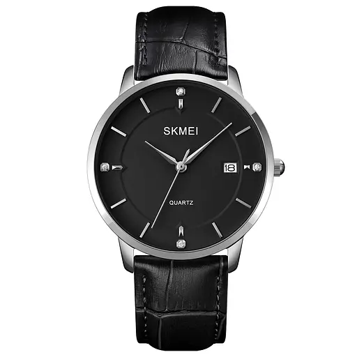 Skmei 1801LSIBK Silver-Black Leather