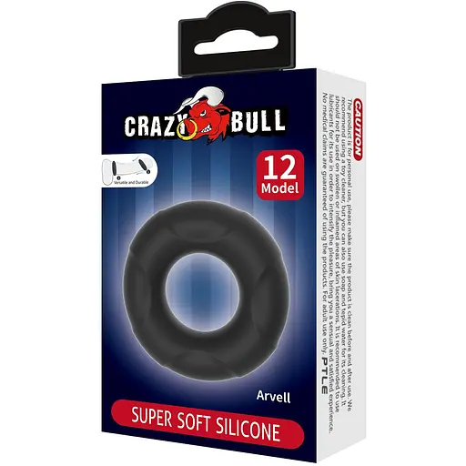 Кільце ерекційне Crazy Bull Super Soft Silicone Arvell 6 см чорне - фото 5