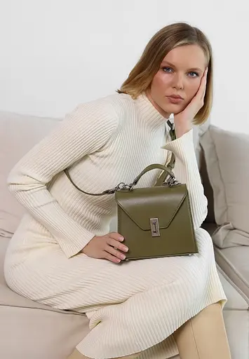 Жіноча шкіряна сумка Futsy Оливкова - фото 9