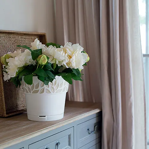 Вазон пластиковий OPERA CLOE, круглий, з автополивом, 25 см, 7,5 л (94124) - фото 4