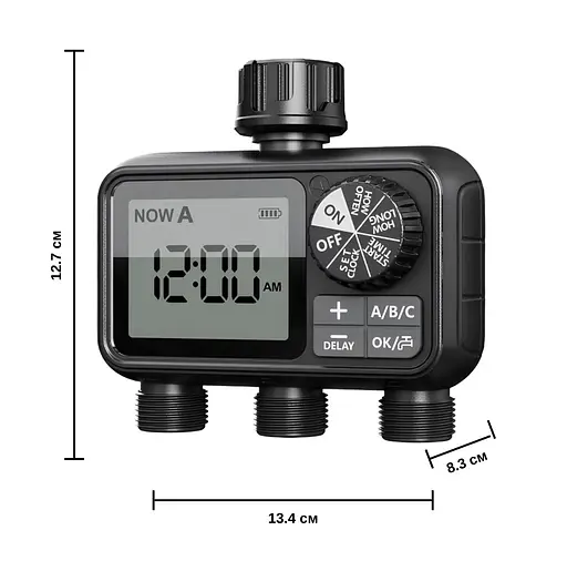 Программируемый таймер подачи воды XON WaterTimer X347 для полива (XWTDB3152401B 3527) Черный - фото 12
